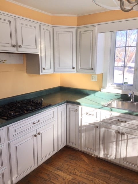After view of new white cabinets