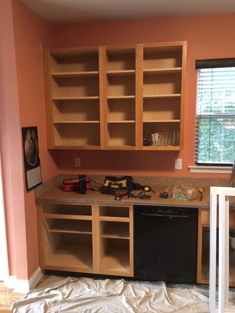 View of the cabinet project in progress