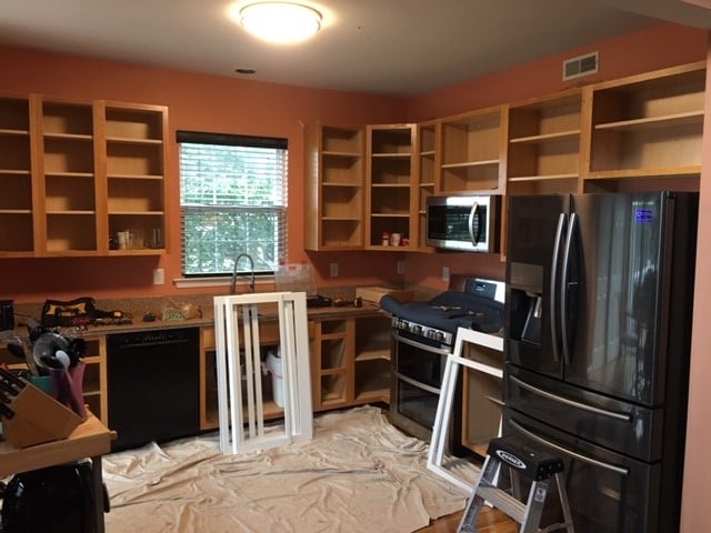 View of the cabinet project in progress