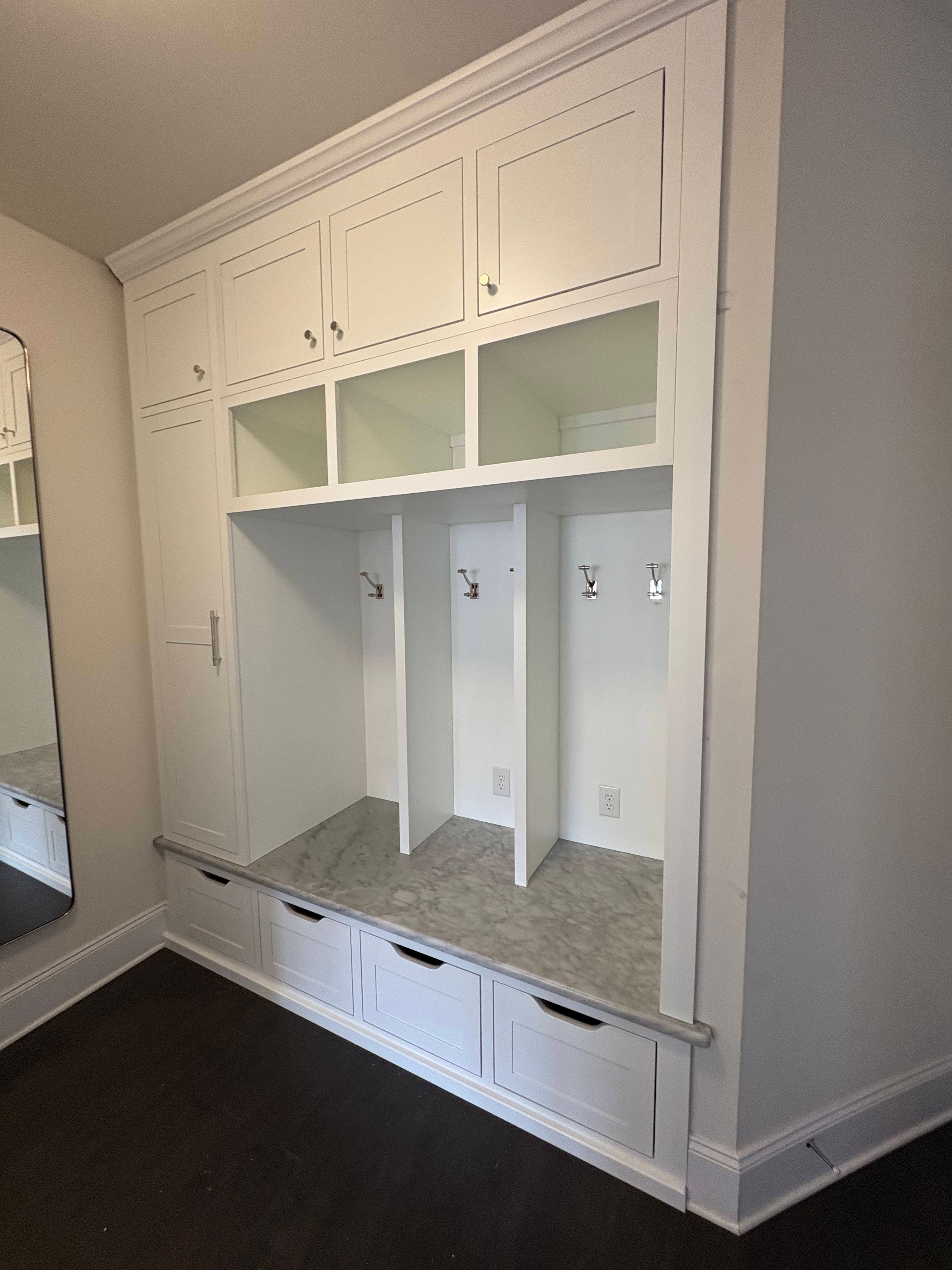 built-in lockers and storage
