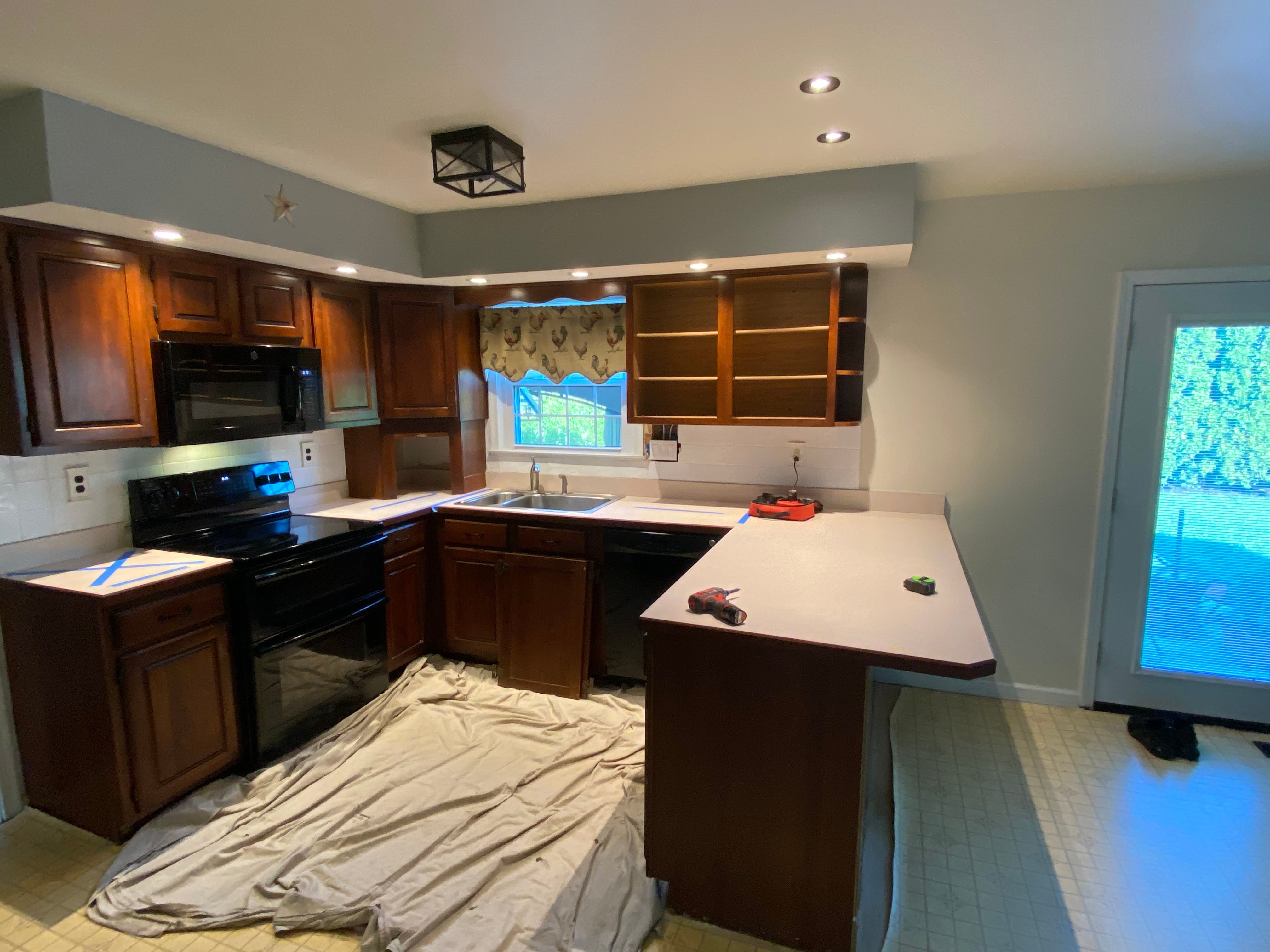 kitchen cabinet refacing project before view