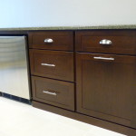 dark brown cabinets and drawers