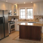 modern kitchen with white wood cabinets